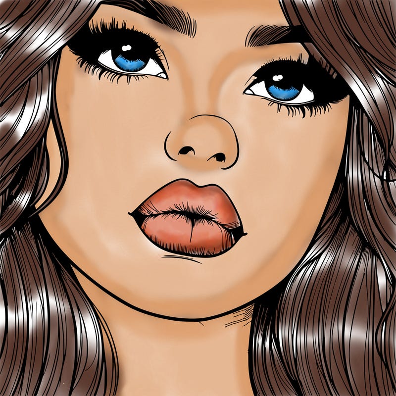 really realistic girl with lips