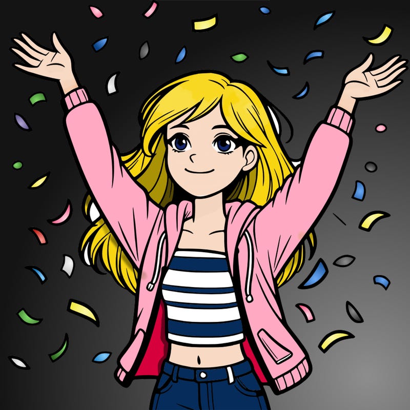 a teenage girl throwing confetti in the air