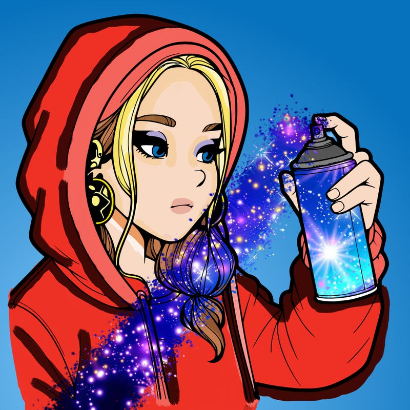a realistic girl, spray painting