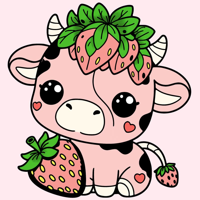 cute strawberry cow