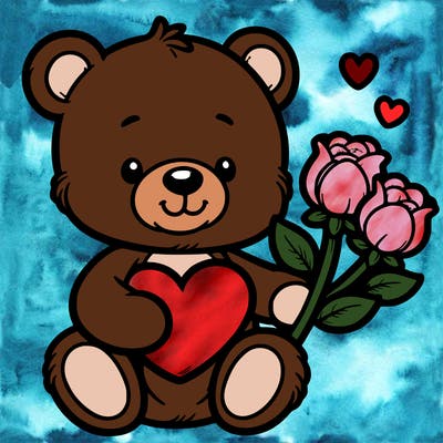 teddy bear a holding heart