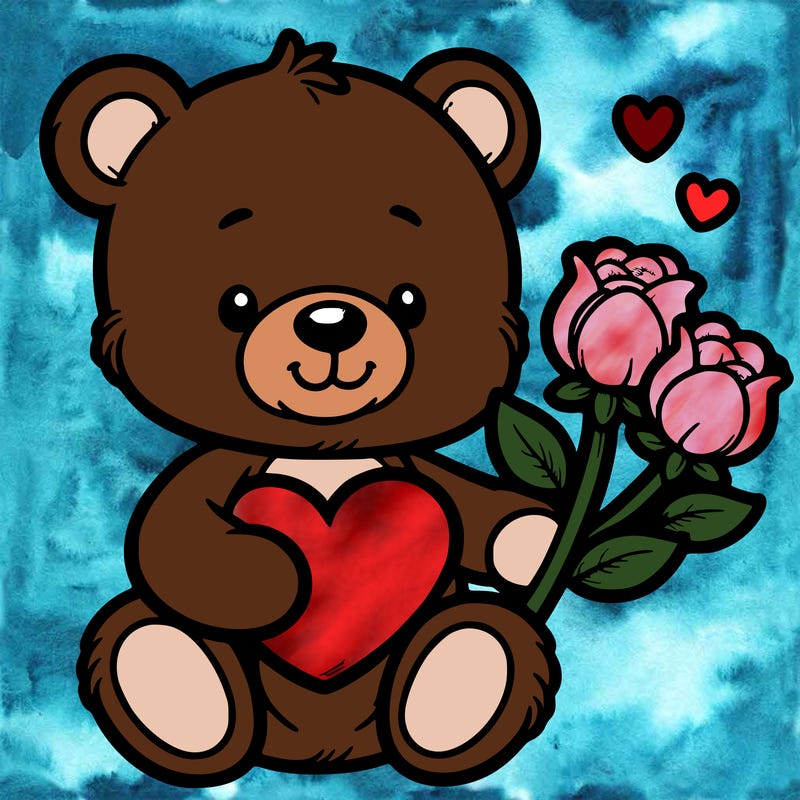 teddy bear a holding heart