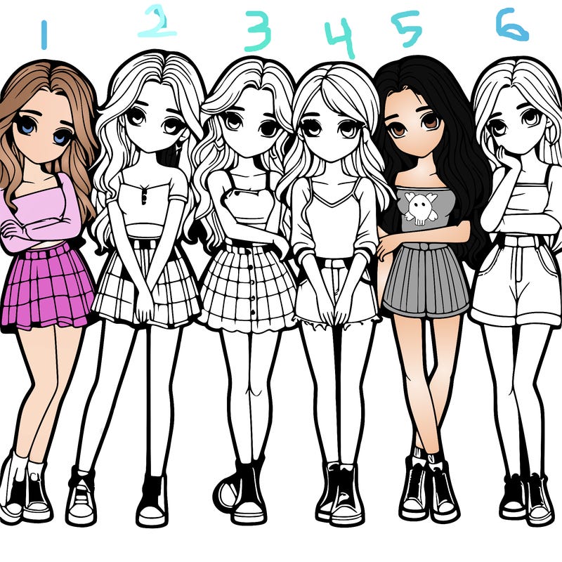 a group of girls realistic