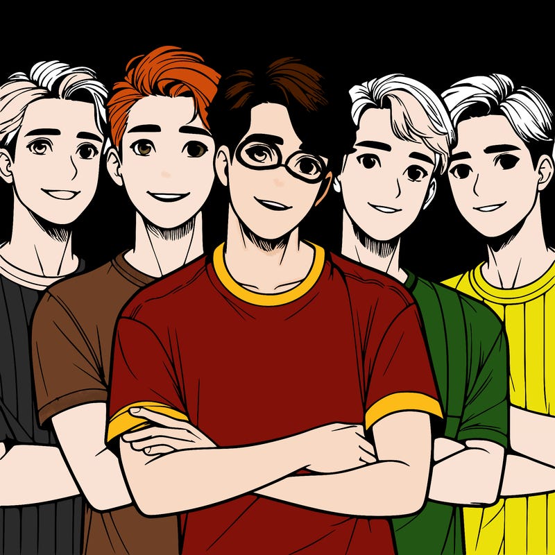 a group of boys realistic