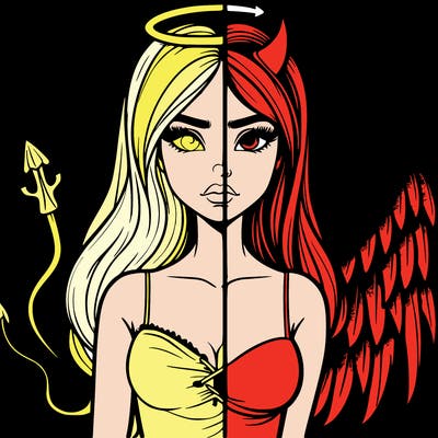 devil vs angel realistic girl