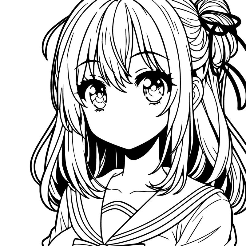 anime girl with bright eyes