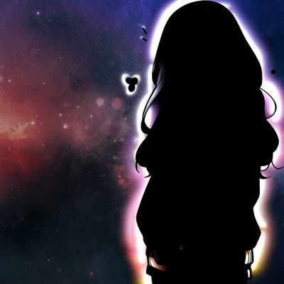 manga teen girl  in a sweater and baggy pants