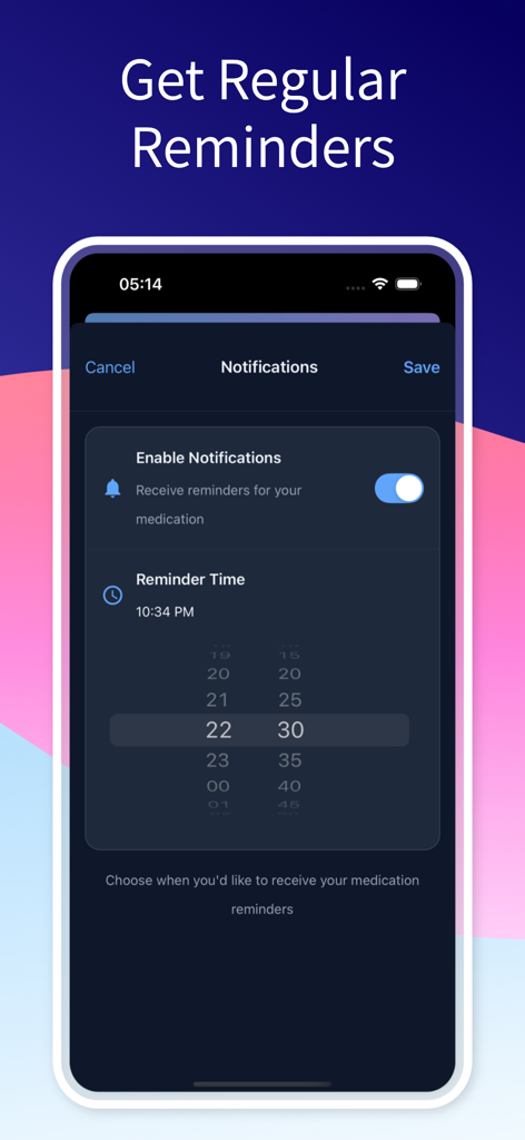 Shotwise app screen for setting up automated GLP-1 injection reminders