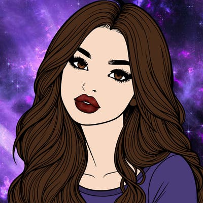 realistic girl with hair on her hair and lips
