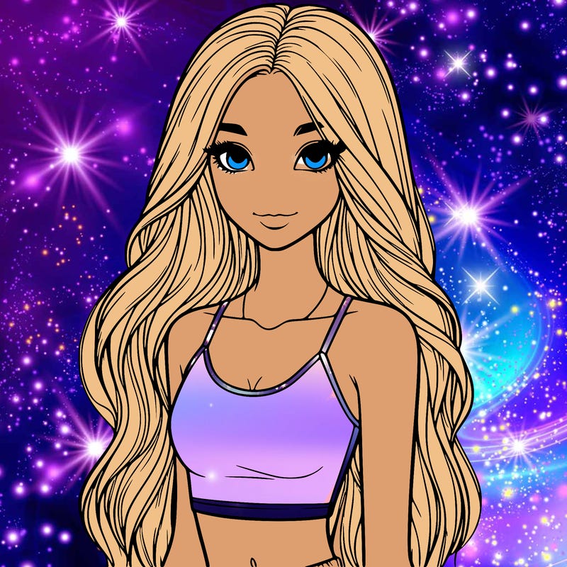 realistic girl with long hair with a crop top