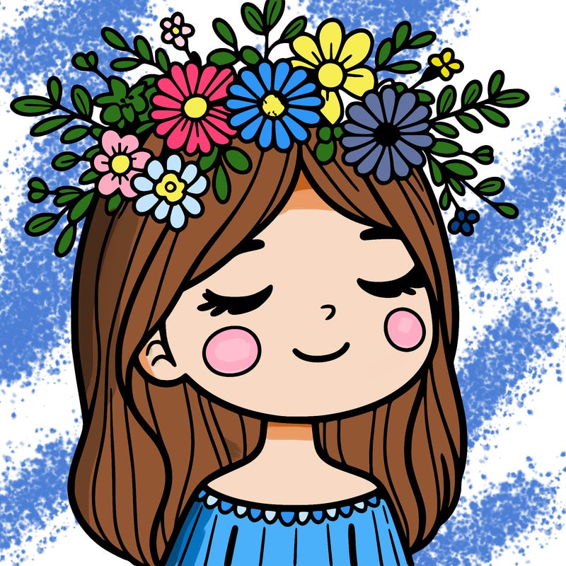 girl with flowers crown