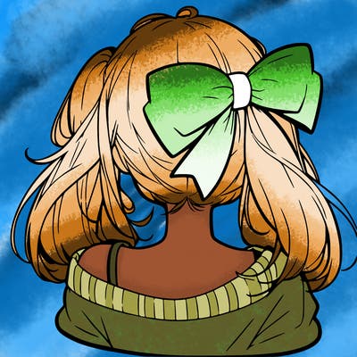 anime girl with bow in back of hair