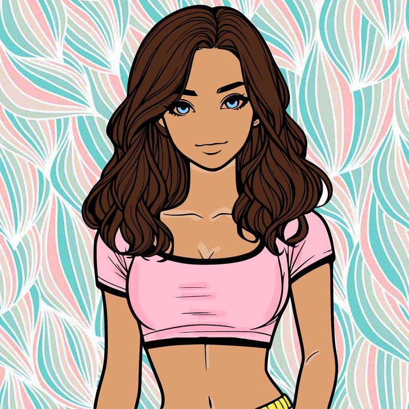 realistic girl in crop top