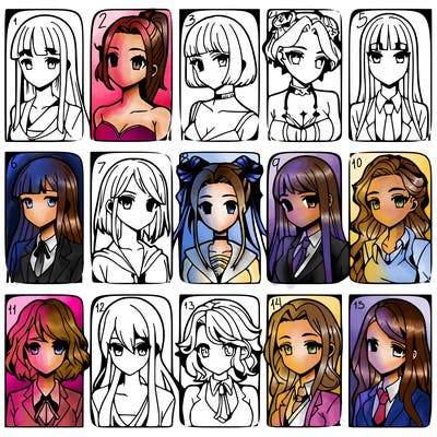 girls that look diffrent anime