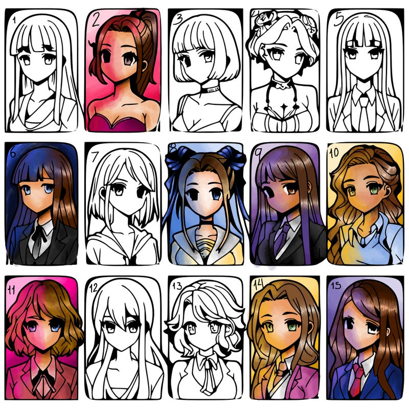 girls that look diffrent anime