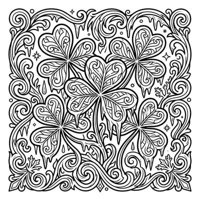 Discover the haunting beauty of our Gothic Winter Shamrocks coloring page, where traditional luck meets a frosty, melancholic elegance. Immerse yourself in intricate details and swirling patterns designed for a unique coloring experience.