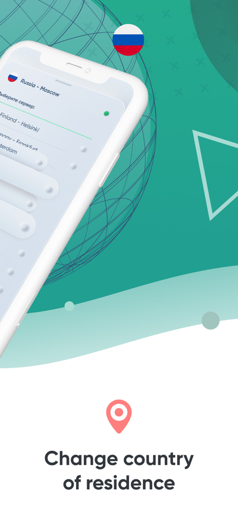 Lemon VPN - Lemon VPN app interface showing a list of global server locations to change the user's virtual country of residence.
