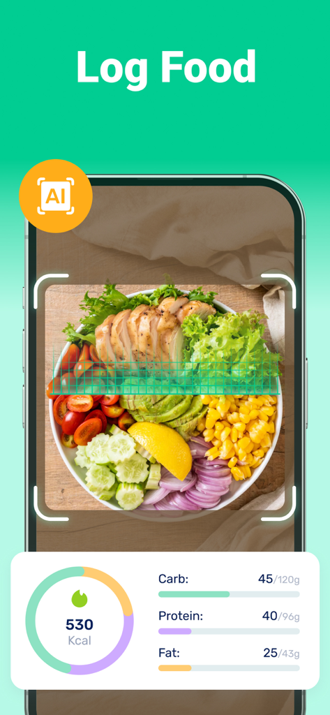 AI food scanner for tracking calories and macros in the GoFasting app