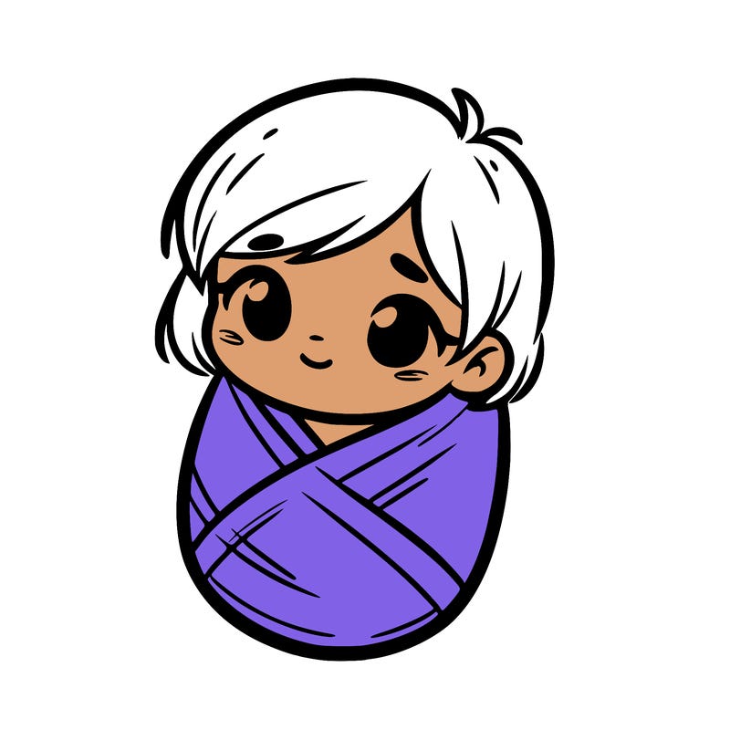 small infant girl wrapped in a small blanket