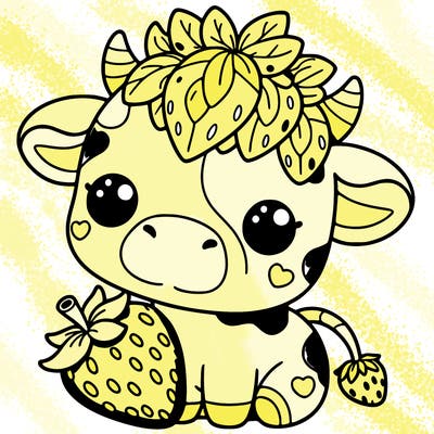 cute strawberry cow