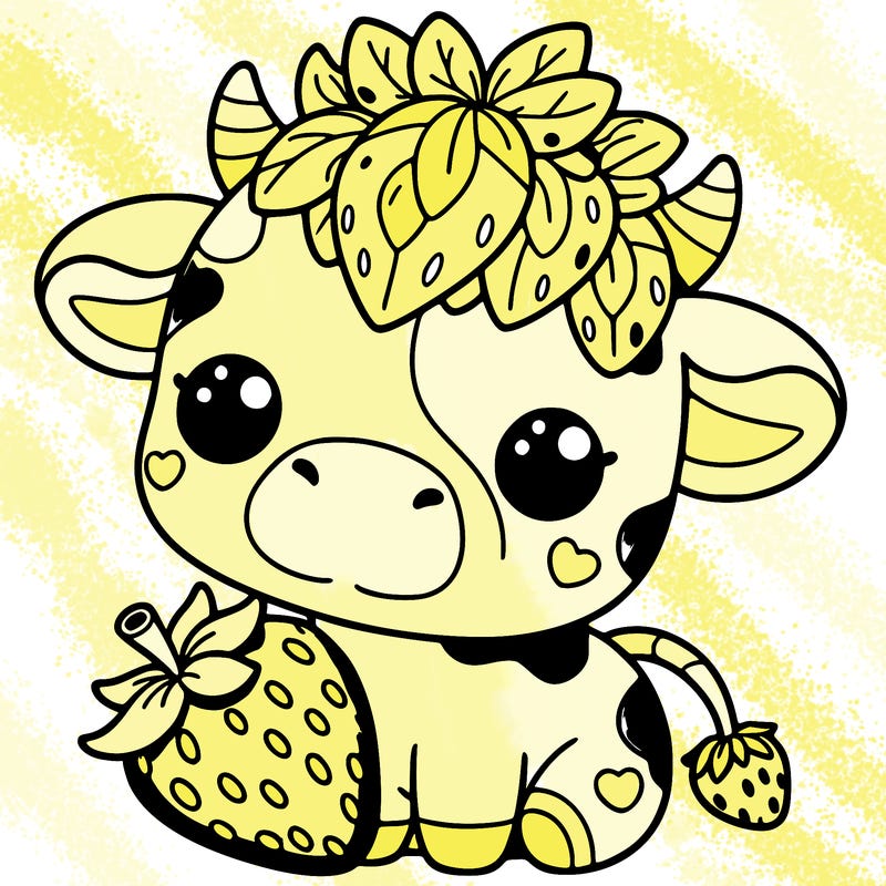 cute strawberry cow