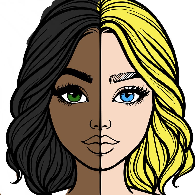 realistic girl split half