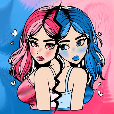 realistic girl split