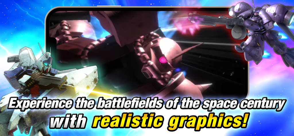 MOBILE SUIT GUNDAM U.C. ENGAGE - Mobile Suit Gundam U.C. Engage realistic 3D mobile suits in a space battle scene.