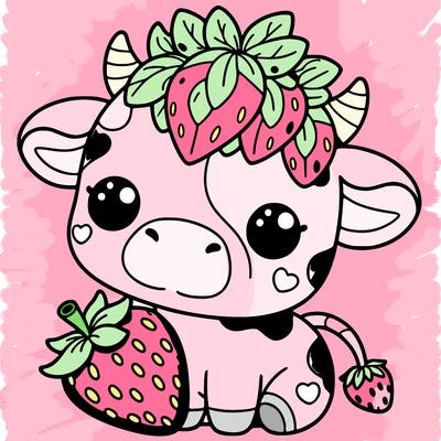 cute strawberry cow