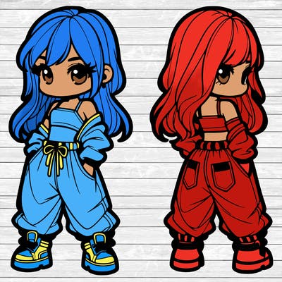 girl in crop top and baggy pants