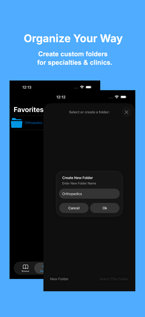 ICD-10-CM 2026: Medical Codes - Creating a custom folder for medical codes in the ICD-10-CM app