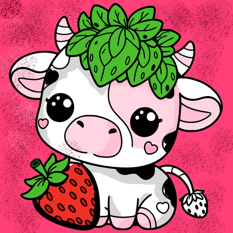 cute strawberry cow
