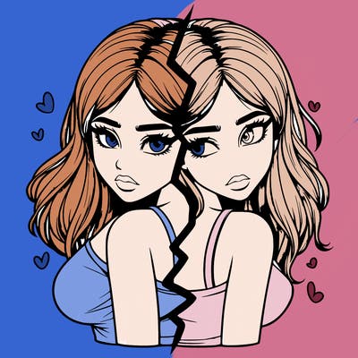 realistic girl split