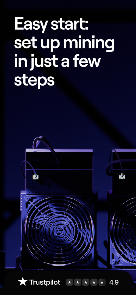 EMCD: Bitcoin & Crypto Mining - Easy crypto mining setup steps on the EMCD app with hardware visual