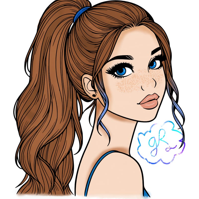realistic pretty girl with high pony tail