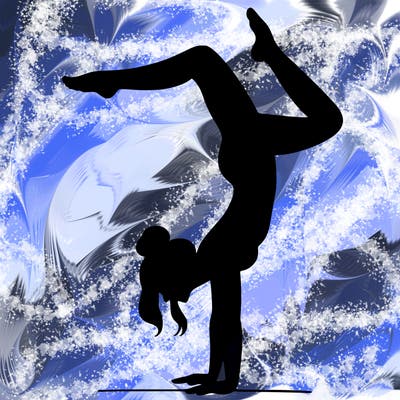 a woman doing a handstand