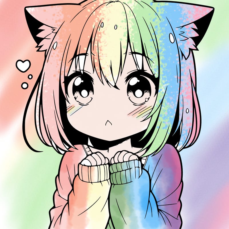shy anime catgirl