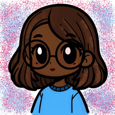 girl haire brown and glasses