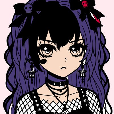goth anime girl