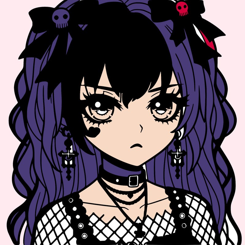 goth anime girl