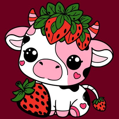 cute strawberry cow