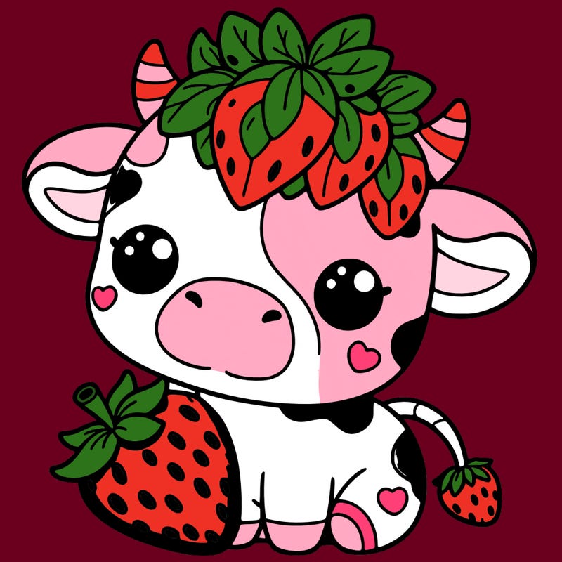 cute strawberry cow