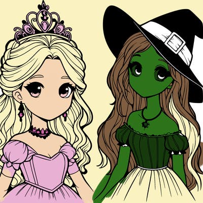 a realistic princess and a witch