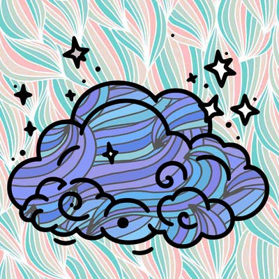 pink starry cloud sky