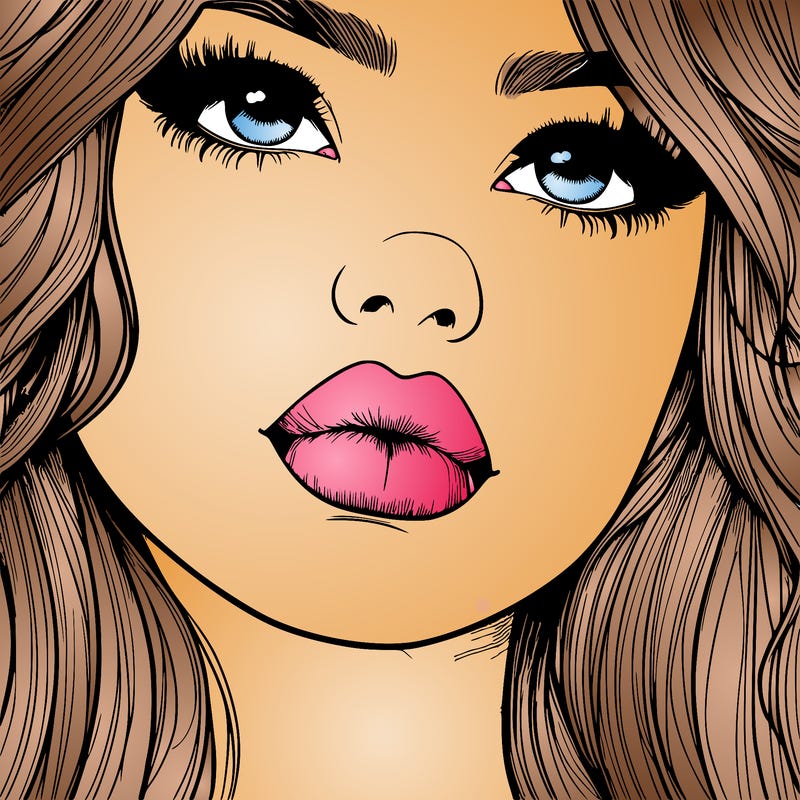 really realistic girl with lips