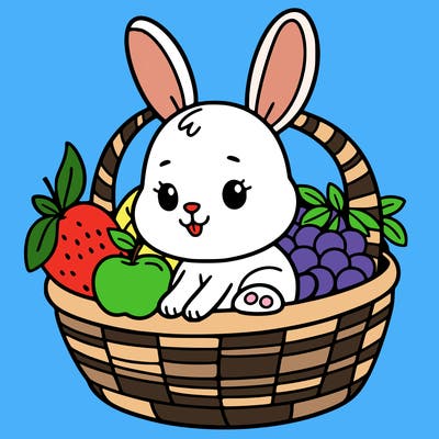 bunny in a fruit basket