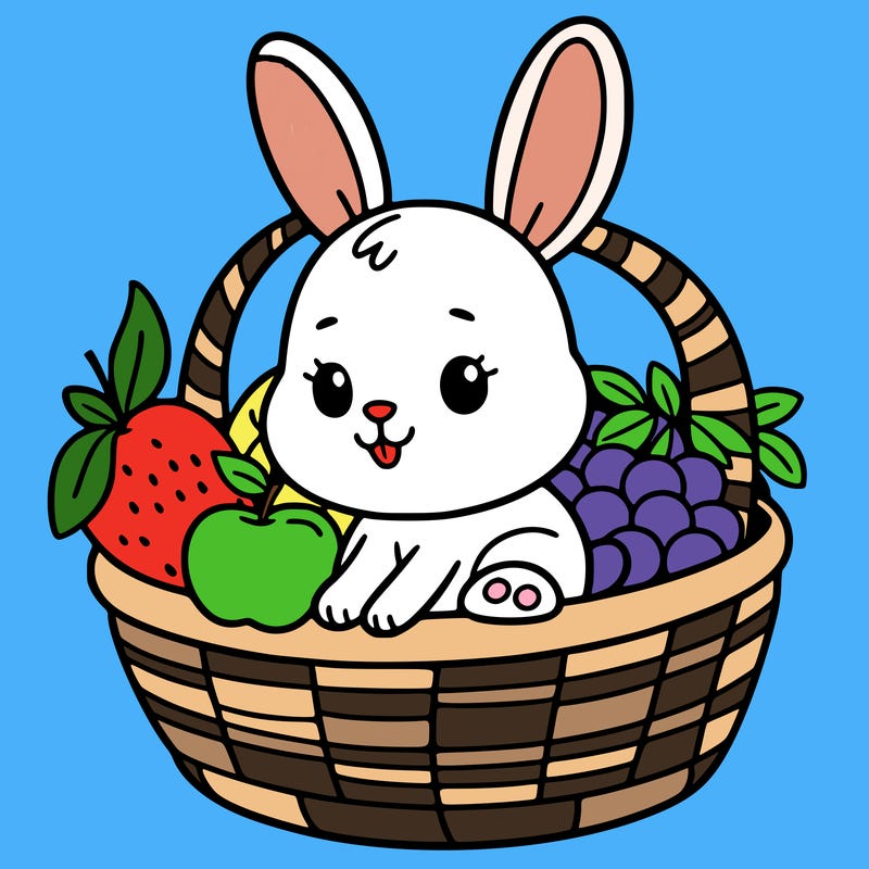 bunny in a fruit basket