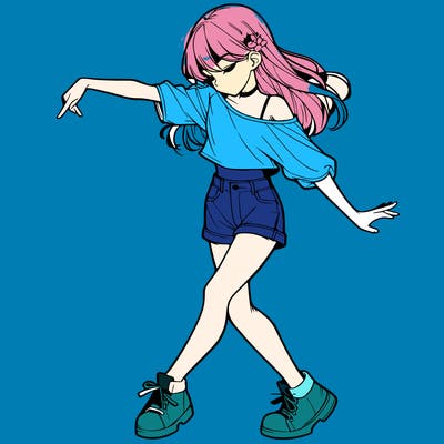 realistic girl danceing