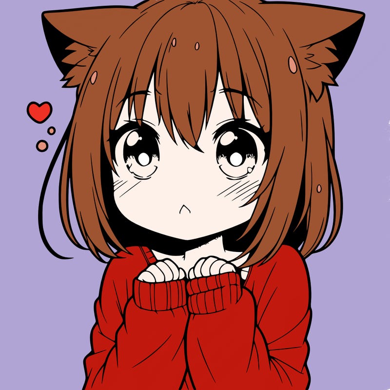 shy anime catgirl