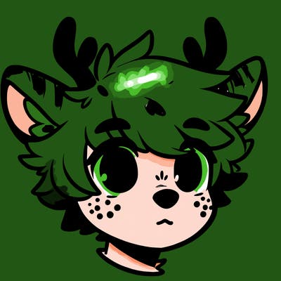 a humanoid deer with soft fluffy ears